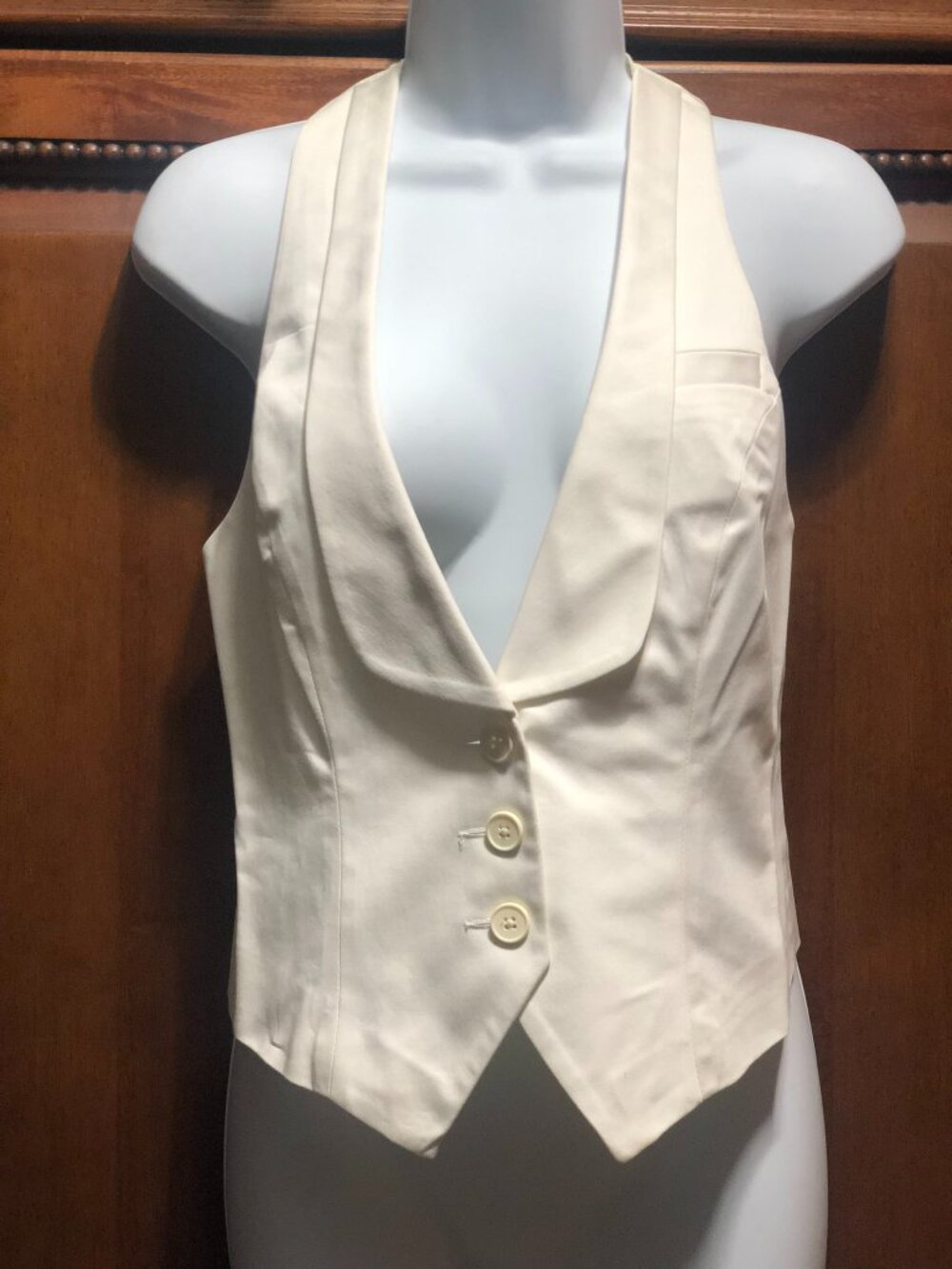 Express Design Studio Ivory Cream Halter Suit Vest Waistcoat Size 4
